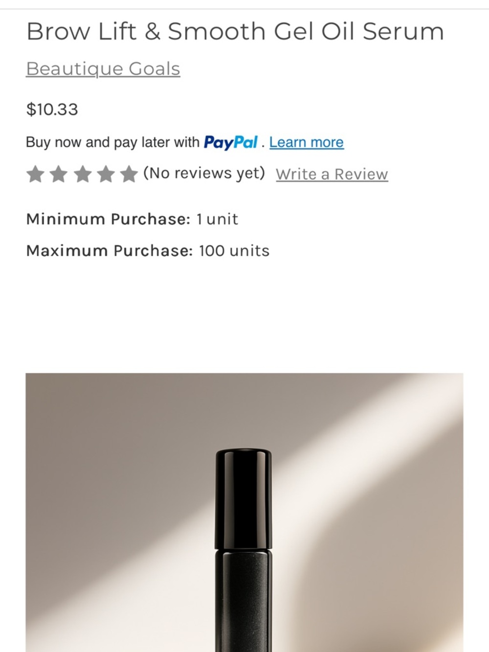 Beautique Goals Brow Lift & Smooth Gel Oil Serum - CHOCO BROWN* color not black*